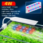 Expanderbar LED-akvarielampa med klämfäste för växter, med inbyggd timer